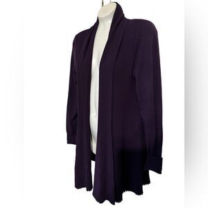 Lafayette 148 Ribbed Open Front Cardigan